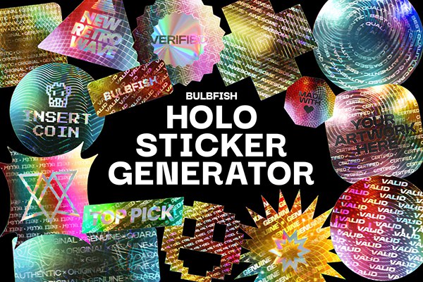 【PSD模板】全息贴纸不干胶镭射渐变生成器PS样机模板 Holo Sticker Generator