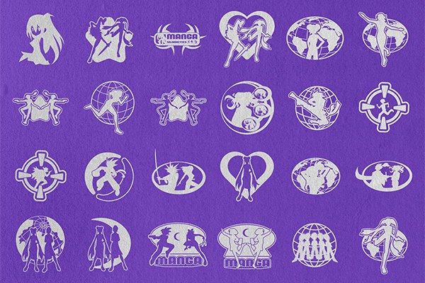 【矢量素材】80多个童年复古动漫元素剪影PNG矢量素材 80+ Anime Silhouettes And Graphics Assets Pack