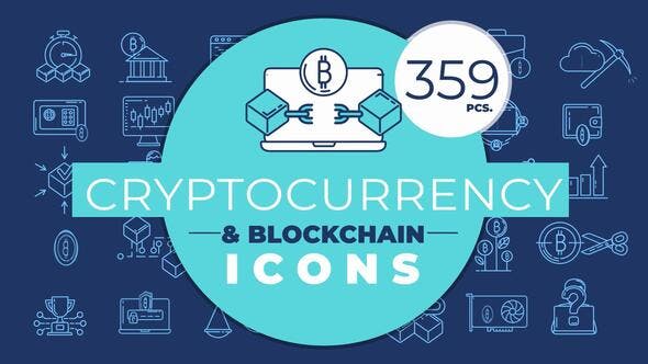 【PR模板】359个金融场景加密货币区块链图形图标动画 Cryptocurrency & Blockchain Icons