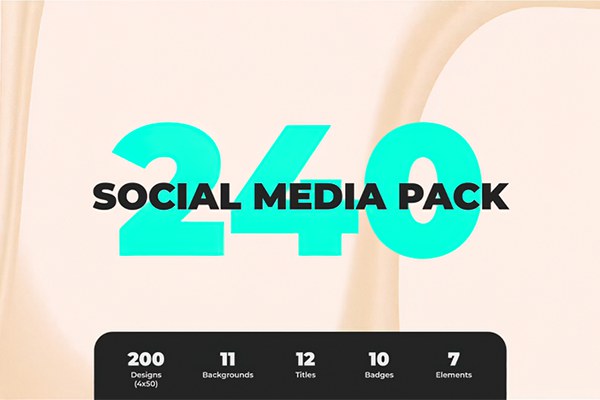 【AE模板】240个社交媒体竖屏海报封面图文排版设计动画 INS Stories and Posts