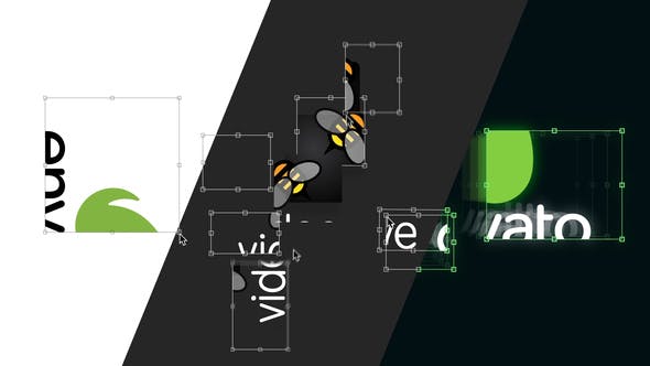 【AE模板】创意变换工具拖拉自定义组合LOGO标志片头动画 Transform Tool Logo Reveal