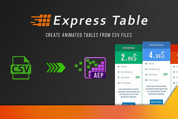 【AE脚本】从CSV数据一键创建表格动画 Express Table v1.2