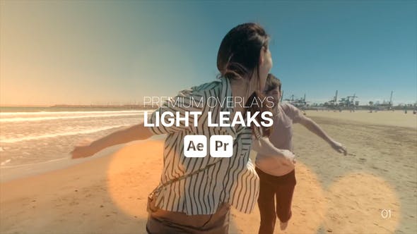 【AE/PR模板】镜头光晕炫光散景光斑动画叠加特效 Premium Overlays Light Leaks