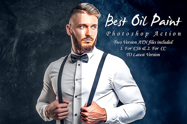 【PS动作】数字照片人像转油画漫画手绘风格PS特效动作 Best Oil Paint Photoshop Action