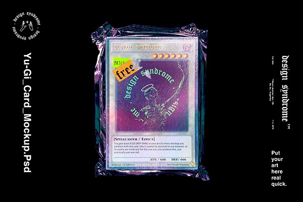 【PS样机】塑料真空塑封卡片包装纹理贴图PSD样机模板 Design Syndrome – Yu-Gi Card Mockup