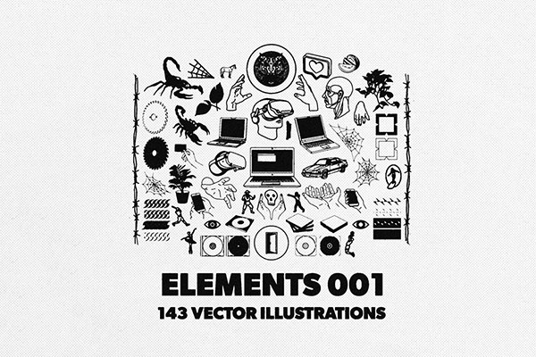 【矢量素材】143款未来主义酸性艺术抽象装饰元素LOGO图标矢量设计素材 Studio Innate – Elements 001