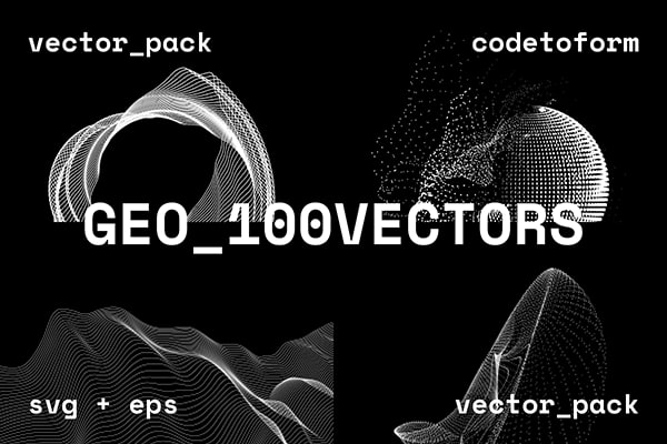 【矢量素材】100张抽象艺术未来科技波浪网格粒子爆炸多边形几何图形背景纹理矢量素材 GEO_100VECTORS Vector Pack