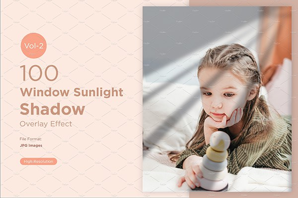 【图片素材】100张墙壁地板百叶窗阳光照射阴影叠加合成素材 100 Shadow Overlay Effect Set vol.2