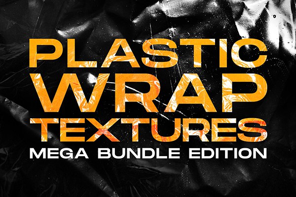 【图片素材】30张保鲜膜材质塑料透明包装纹理设计合成素材 Plastic Wrap textures mega bundle