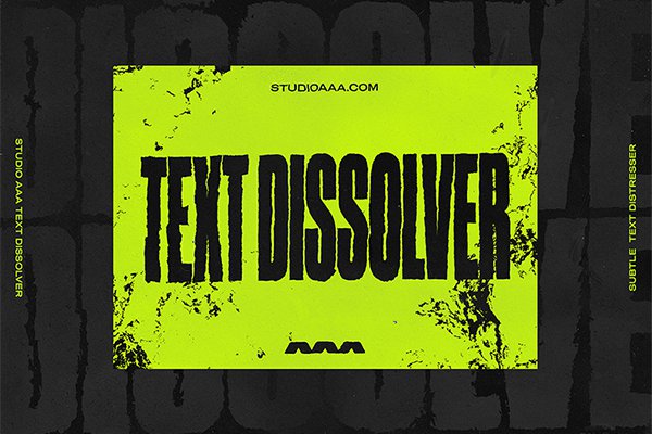 【PSD模板】文本图形粗糙边缘磨损毛边特效PSD模板 Studio AAA – Text Dissolver