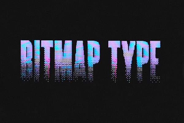 【PNG素材】36个像素化彩色大写英文字母阿拉伯数字PNG图片素材 Bitmap Type – Retro VHS  TypeFace