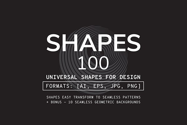 【矢量素材】100款时尚科技感几何抽象形状无缝拼接图案矢量素材 100 Geometric Shapes. Part 2