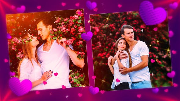 【AE模板】浪漫爱情图文介绍情人节电子相册动画 Valentines Slideshow & Wedding Lovely Slideshow