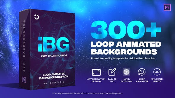 【PR脚本】300个抽象彩色渐变图形背景循环动画预设 iBG | 300+ Loop Backgrounds for Premiere Pro