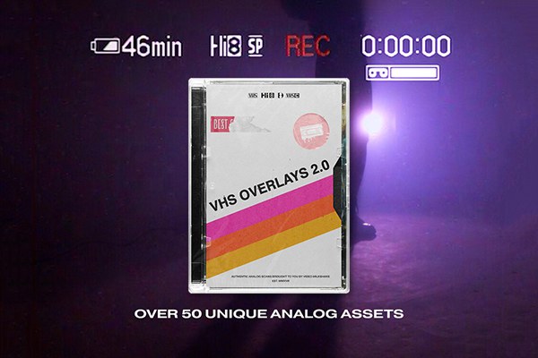 【视频素材】57个复古录像带故障噪点刮痕动画视频叠加素材 Video Milkshake – VHS Glitches and Overlays Pack 2.0