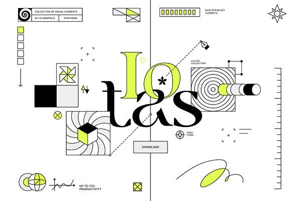 【矢量素材】1000个时尚流行线条图形符号图标元素SVG矢量素材 lotas Sets