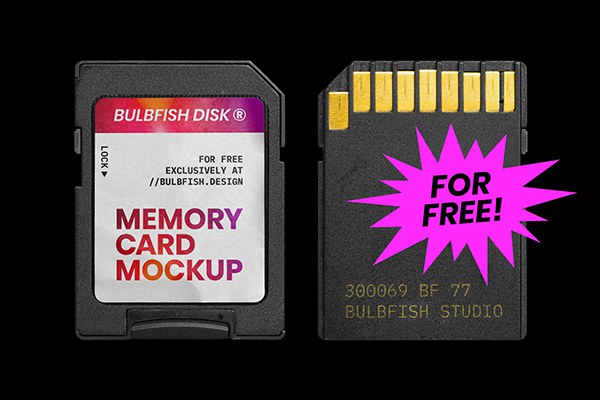 【PS样机】存储卡闪存卡包装标签效果展示PS贴图样机 Memory Card Mockup