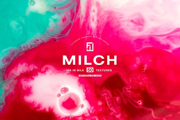 【图片素材】50款抽象艺术背景牛奶水墨液体颜料水彩纹理创意图片素材 Flyerwrk – Milch：50 Ink in Milk Backgrounds