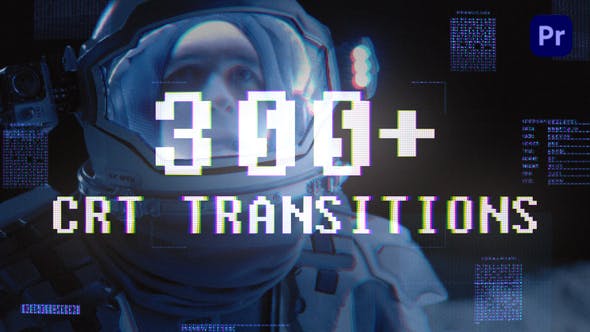 【PR模板】300个复古画面故障损坏干扰视频转场动画预设 CRT Transitions for Premiere Pro