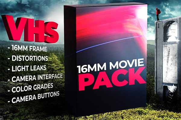 【PR预设】50种复古老电影胶片录像带视觉效果PR预设 16mm Movie Effects