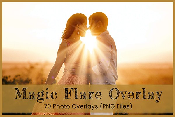 【PNG素材】70张高清自然阳光灯光光束耀斑摄影后期合成PNG图片素材 70 Magic Flare Photoshop Overlays