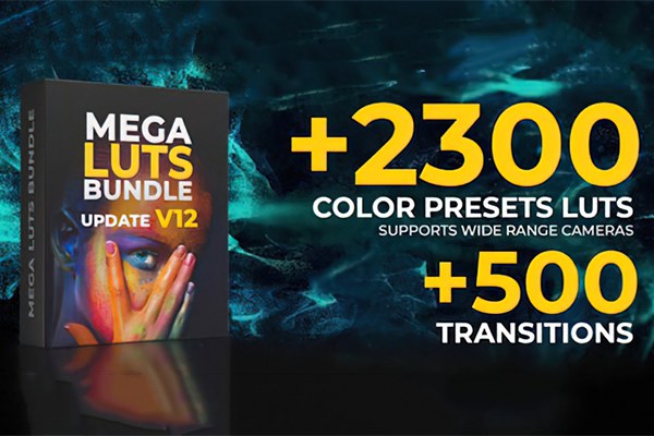 【调色预设】2300+好莱坞电影大片复古婚礼人像旅行室内户外环境调色LUT预设 Mega LUTs and Transitions Bundle