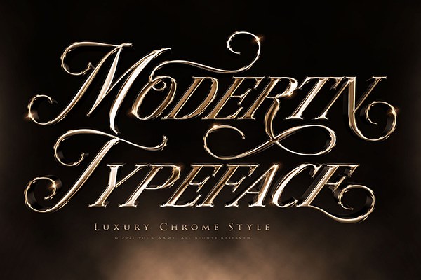 【PSD模板】奢华黄金镀铬金属Logo文本样式特效PSD模板 Luxury Chrome Text and Logo Style
