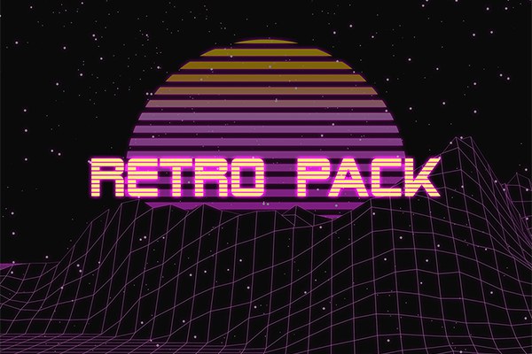 【PNG素材】105张复古蒸汽波3D渐变条纹抽象艺术图形元素PNG设计素材 Retro Elements Pack