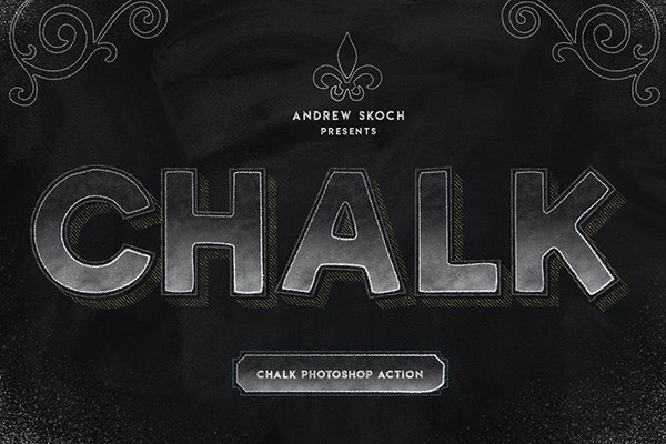 【PS动作】手写板书粉笔字手绘效果Photoshop动作 Chalk Lettering – Photoshop Action