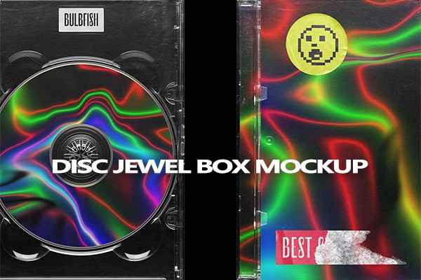 【PS样机】复古电影CD光盘音乐盒包装设计PS样机模板 Disc Jewel Box Mockup