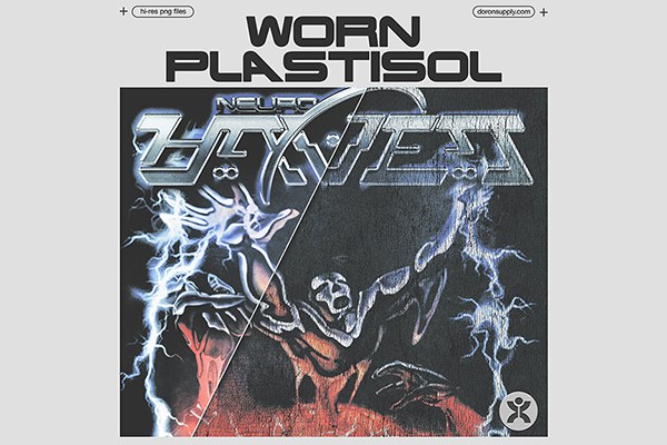 【图片素材】20款复古破旧粗糙裂痕塑料溶胶墨水纸张纹理叠加PNG图片素材 Doron Studios – Worn Plastisol Texture Kit