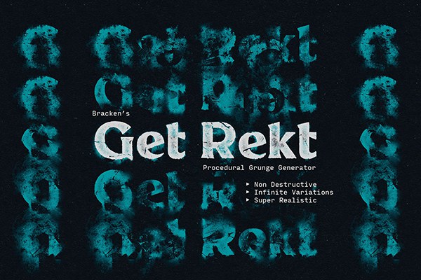 【PS样机】逼真墨滴墨水晕染复古做旧烧伤肌理PS特效样机套件 Bracken – Get Rekt