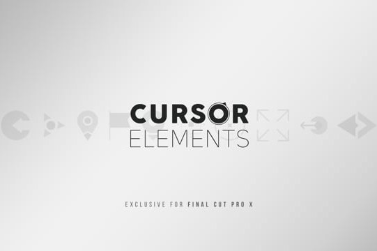 【FCPX插件】100个现代简单光标定点元素文字标题注释动画预设 LenoFX – 100 Cursor Elements