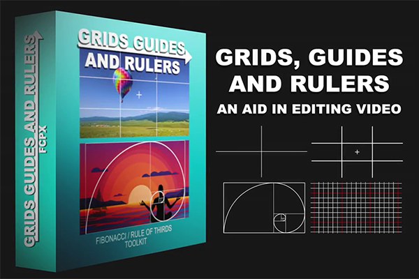 【FCPX插件】15种网格辅助线标尺黄金分割线动画 Grids Guides And Rulers