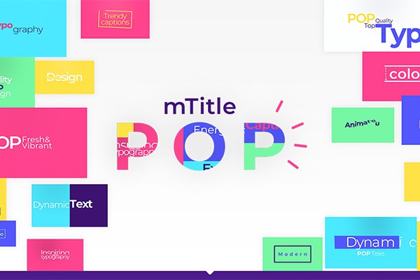 【FCPX插件】50种动感炫彩时尚有趣文字标题动画 motionVFX – mTitle POP