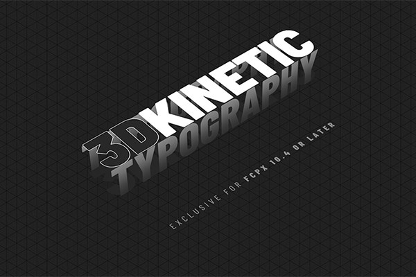 【FCPX插件】20种创意三维等距翻转文字标题排版动画 LenoFX – 3D Kinetic Typography