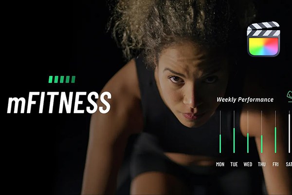 【FCPX插件】106个活力动感体育健身训练图形数据标题动画 motionVFX – mFitness