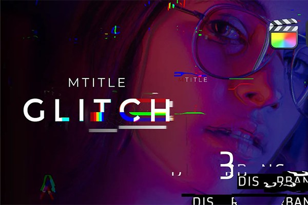 【FCPX插件】30种科技感信号故障干扰毛刺损坏文字标题动画预设 motionVFX – mTitle Glitch