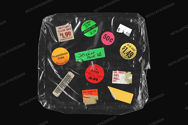 【PNG素材】50张撕裂废旧贴纸标签复古仿旧设计装饰元素PNG素材 Sticker Pack 01 – 50 Stickers