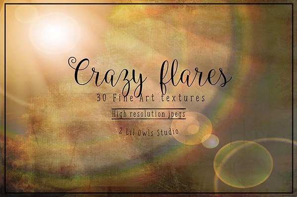 【图片素材】30张疯狂的太阳光线光斑耀斑美术纹理摄影后期叠加合成素材 Crazy Flares Fine Art Textures