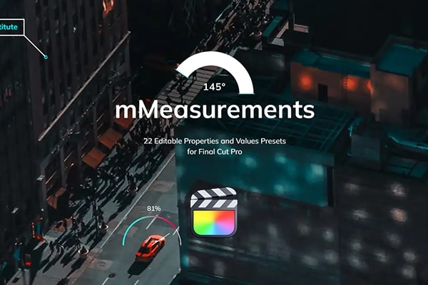 【FCPX插件】22个创意干净精确测量标注数值显示动画预设 motionVFX – mMeasurements 汉化版