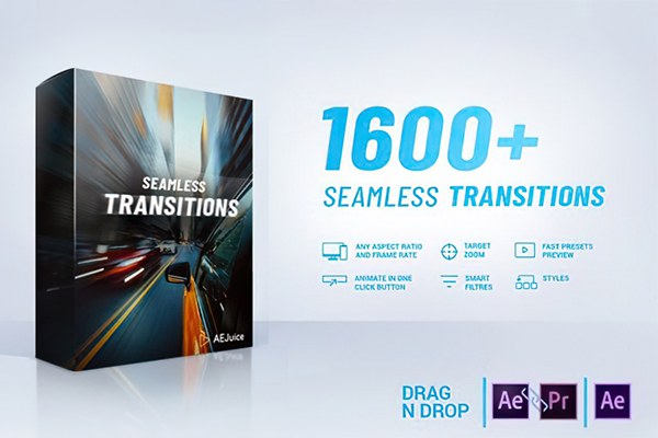 【AE/PR模板】1600种视频无缝转场动画预设 AEJuice – Seamless Transitions Legacy