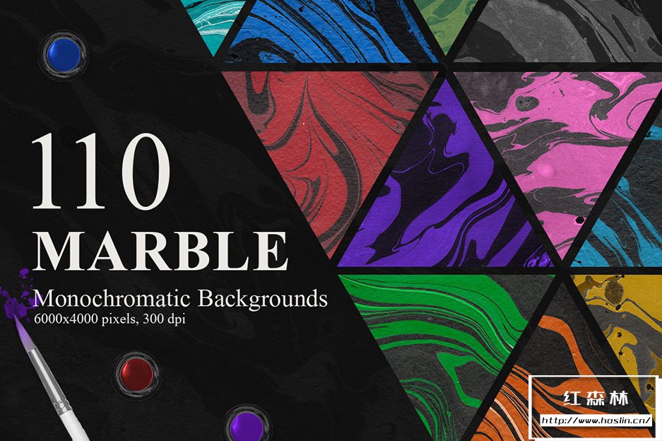 【图片素材】110张单色大理石表面纹理背景设计图片素材 110 Marble Ink Monochromatic Backgrounds插图