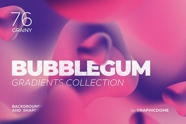 【PNG素材】76款抽象网格渐变形状颗粒纹理背景设计PNG矢量素材 Grainy Gradient Mesh Collection