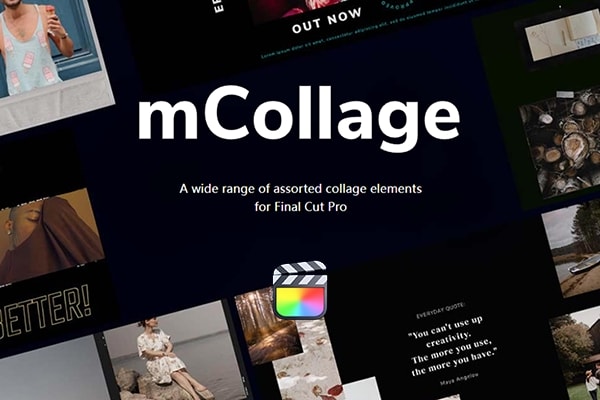 【FCPX插件】160个多样化图文视频排版组合拼贴展示宣传合成动画元素 motionVFX – mCollage 汉化版