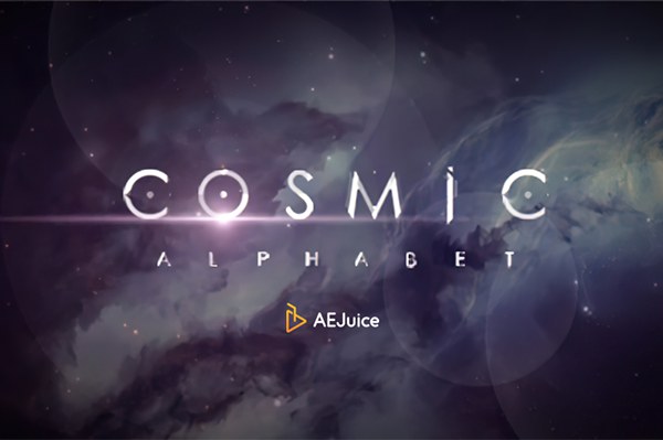 【视频素材】36个科幻英文字母数字符号闪烁出现动画 AEJuice – Cosmic Animated Alphabet