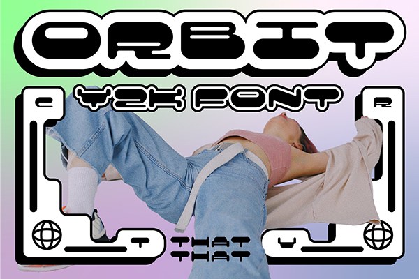 【字体】潮流Y2K千禧年复古未来主义超宽超圆润海报杂志排版设计英文字体 Y2K font ORBIT