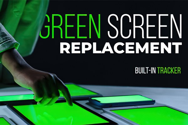 【达芬奇模板】电脑平板手机绿色屏幕抠像背景元素动画跟踪替换 Green Screen Replacement