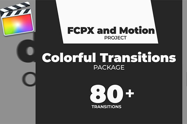 【FCPX插件】80个简单纯色图形过渡视频转场动画 Colorful Transitions Pack