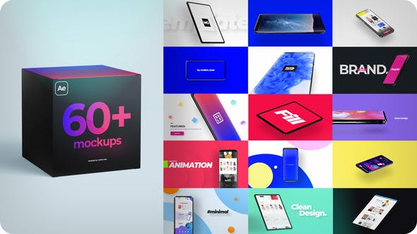 【AE模板】60种手机平板用户界面APP应用宣传介绍动画 Mockup Kit